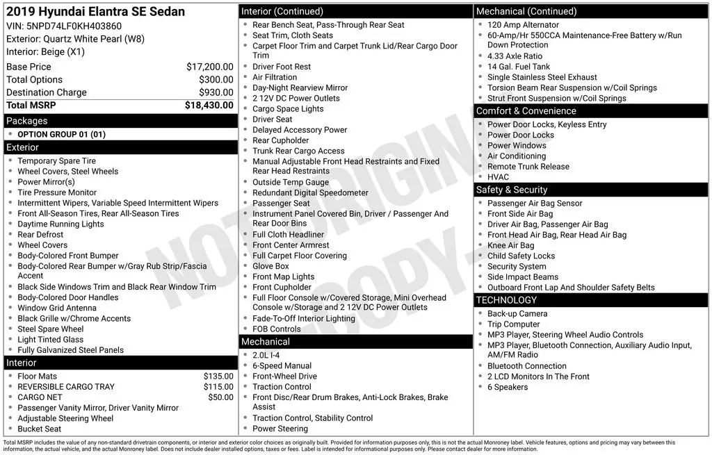 2019 Hyundai Elantra - $14,494