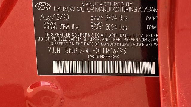 2020 Hyundai ELANTRA SE