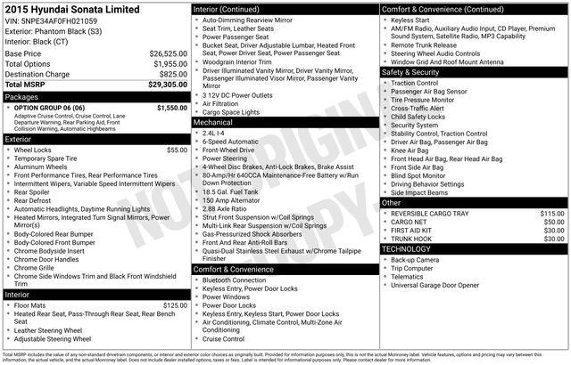 2015 Hyundai Sonata - $9,757