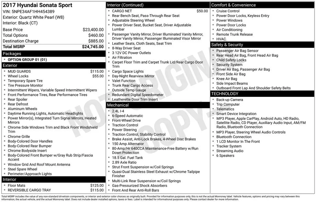 2017 Hyundai Sonata - $13,363