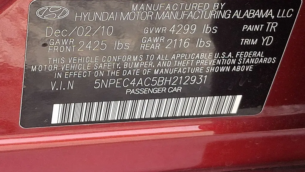 2011 Hyundai SONATA SE