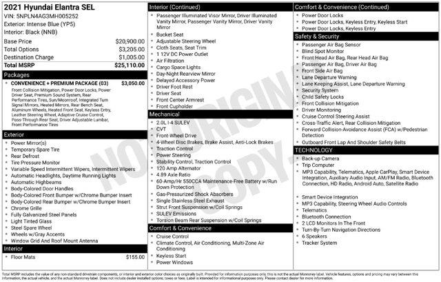 2021 Hyundai Elantra - $14,787