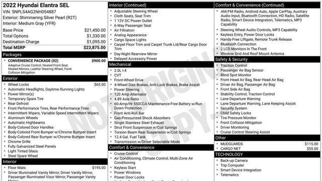 2022 Hyundai ELANTRA SEL