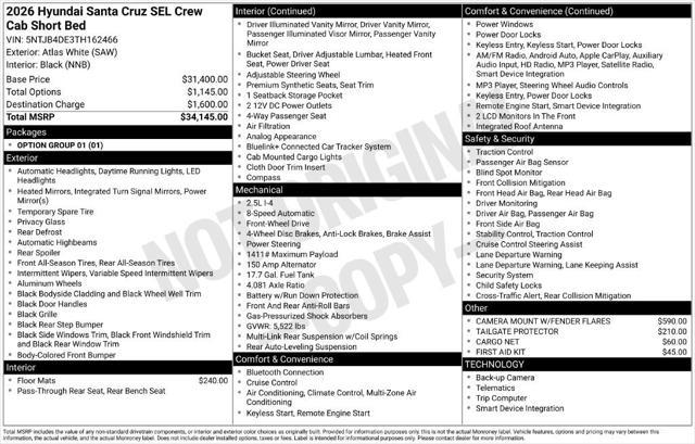 2026 Hyundai Santa Cruz - $28,900