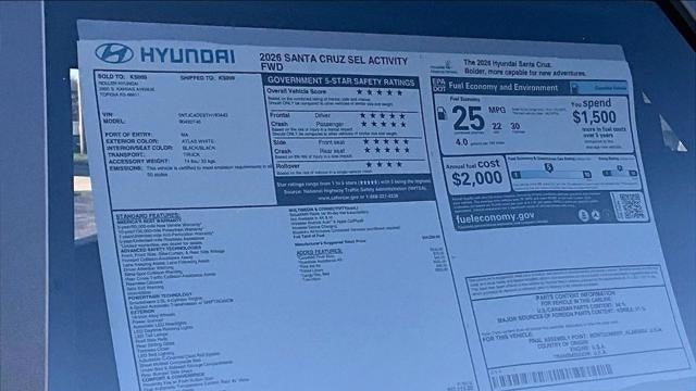 2026 Hyundai SANTA CRUZ SEL Activity