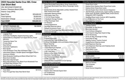 2023 Hyundai Santa Cruz AWD SEL 4DR Crew Cab 4.3FT SB