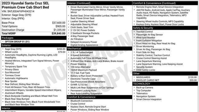 2023 Hyundai SANTA CRUZ SEL Premium