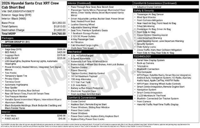 2026 Hyundai Santa Cruz - $36,691