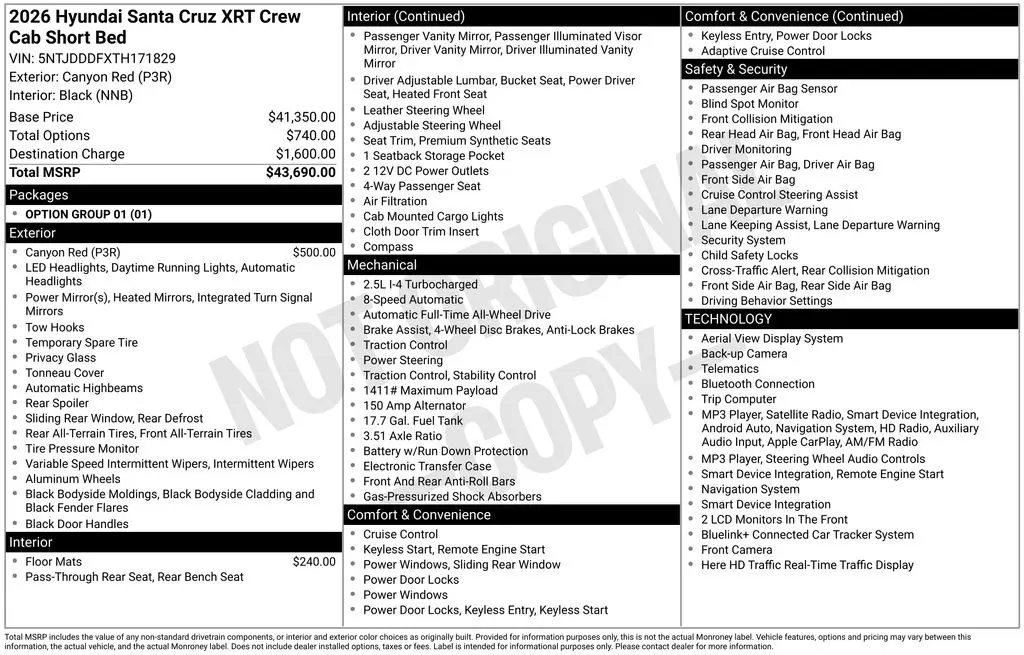 2026 Hyundai Santa Cruz - $37,652