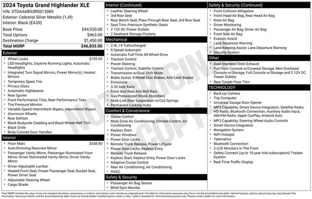 2024 Toyota Grand Highlander XLE — photo 1 of 1