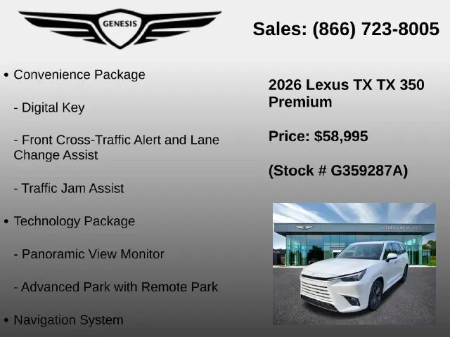 2026 Lexus Tx - $58,995