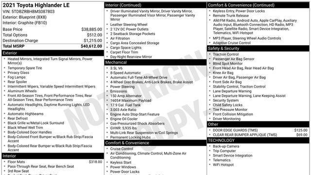 2021 Toyota Highlander LE