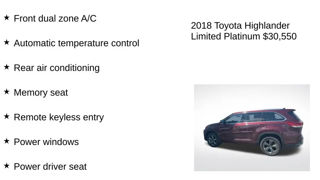 2018 Toyota Highlander Limited Platinum