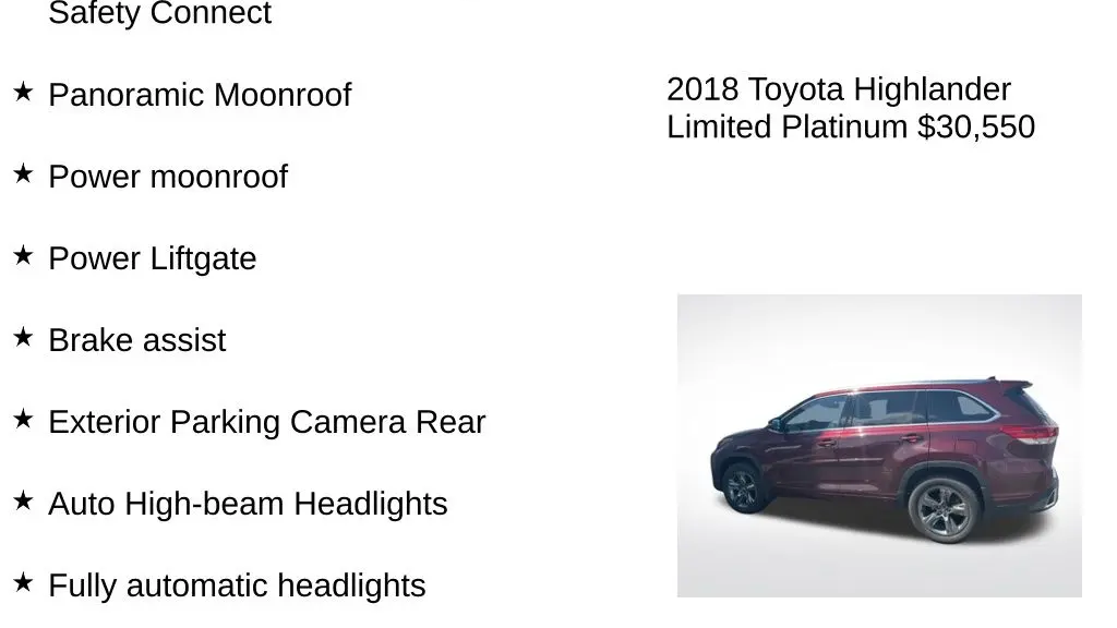 2018 Toyota Highlander Limited Platinum