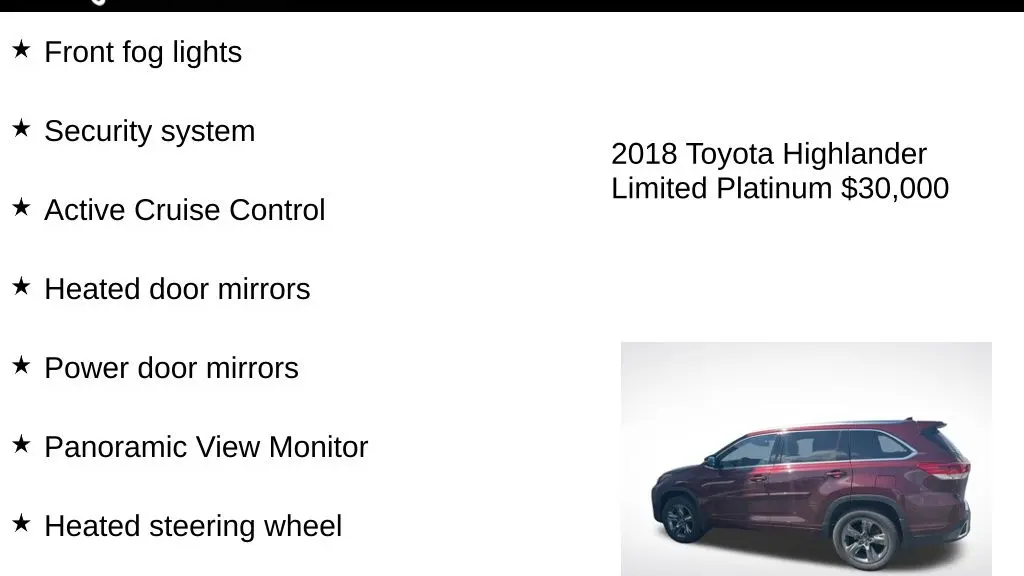 2018 Toyota Highlander Limited Platinum