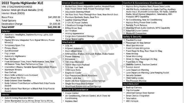 2022 Toyota Highlander XLE