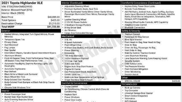 2021 Toyota Highlander XLE
