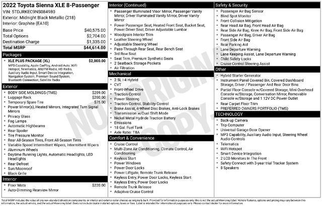 2022 Toyota Sienna XLE 8-Passenger — photo 1 of 8