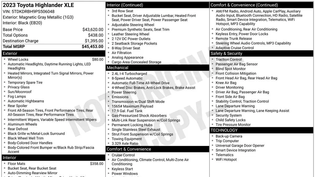 2023 Toyota Highlander LE