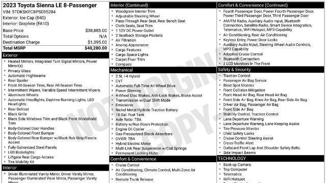 2023 Toyota Sienna LE 8-Passenger