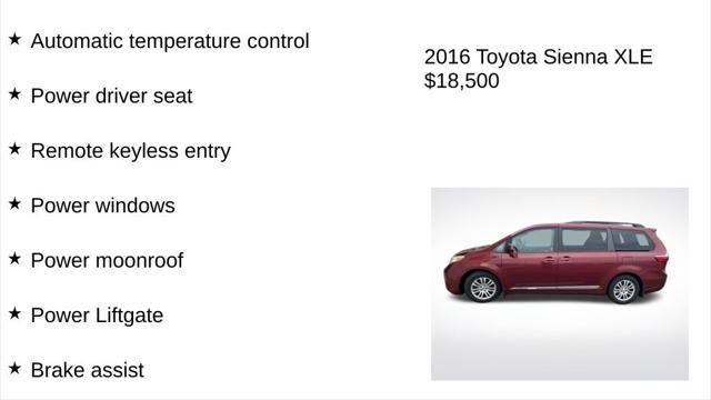 2016 Toyota Sienna XLE 7-Passenger Auto Access Seat