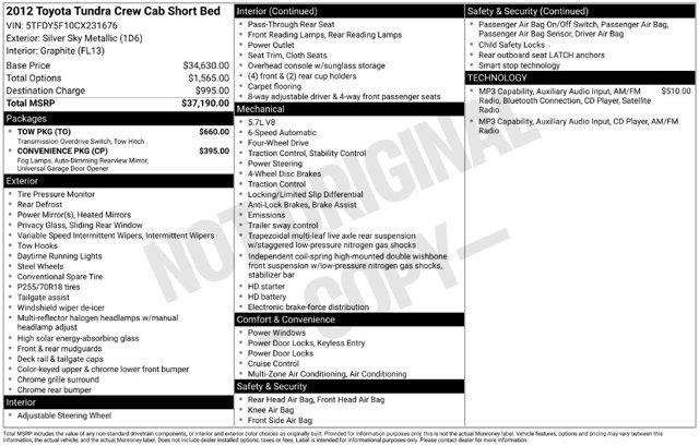 2012 Toyota Tundra - $8,986