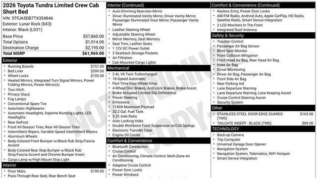 2026 Toyota Tundra Limited