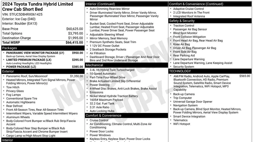 2024 Toyota Tundra Limited HV