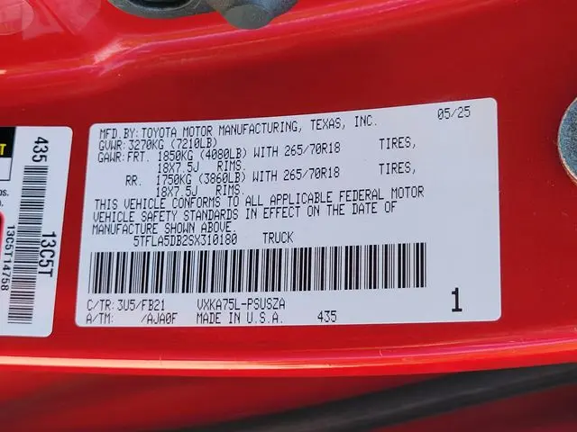 2025 Toyota Tundra - $48,207