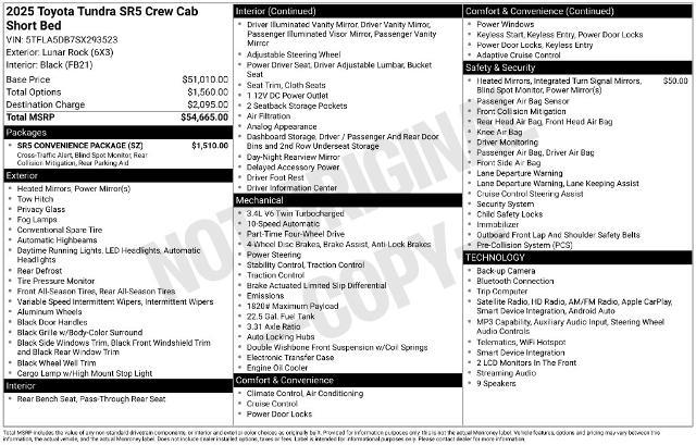 2025 Toyota Tundra - $45,900