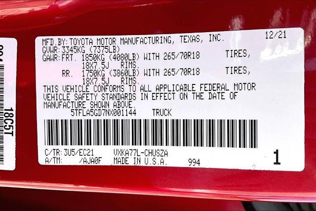 2022 Toyota Tundra - $27,911