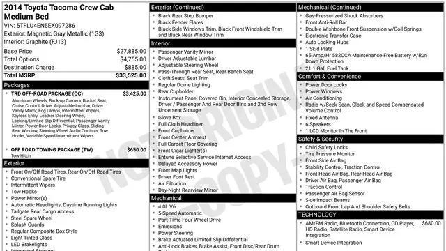 Preowned 2014 Toyota Tacoma V6 for Sale