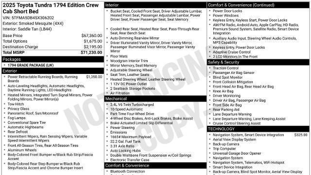 2025 Toyota Tundra 1794 Edition