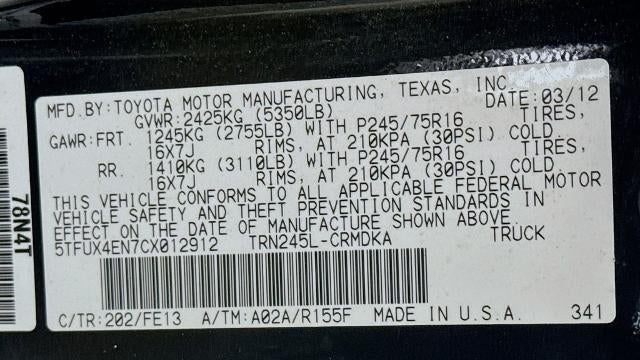 2012 Toyota Tacoma Base