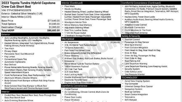 2023 Toyota Tundra Capstone HV