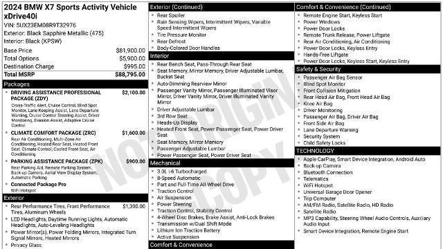 2024 BMW X7 xDrive40i