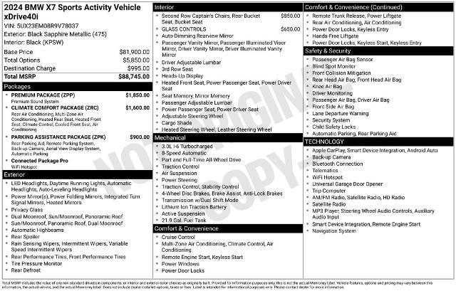 2024 BMW X7 - $54,085