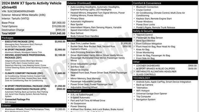2024 BMW X7 xDrive40i