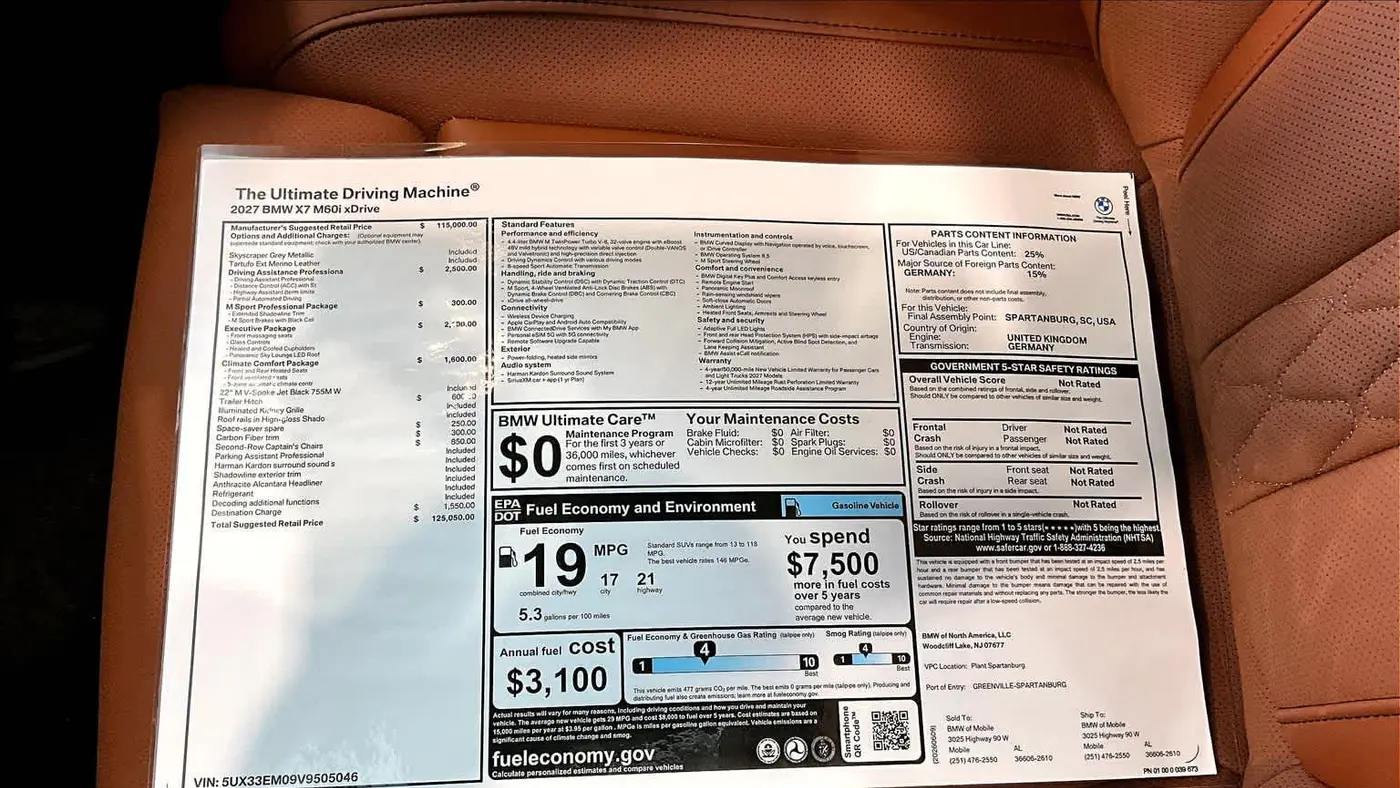 2027 BMW X7 M60i