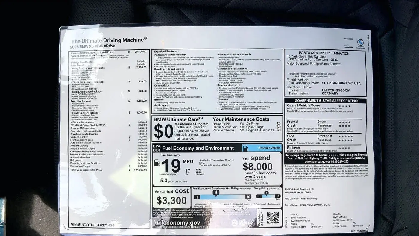 2026 BMW X5 M60i