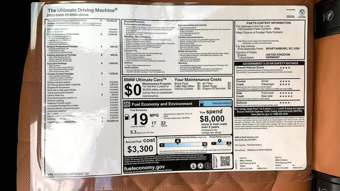 2026 BMW X5 M60i