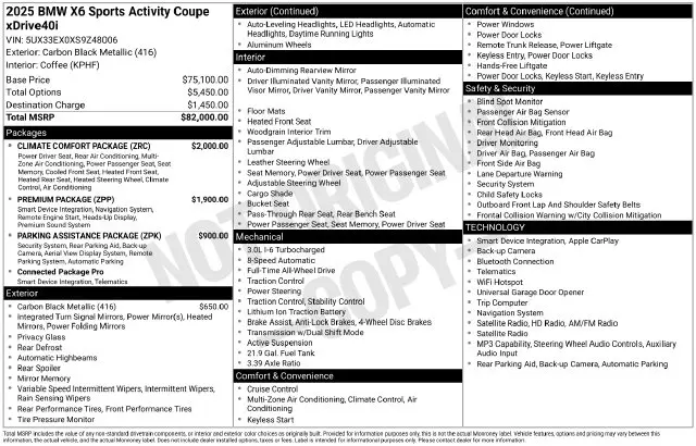 2025 BMW X6 - $58,307