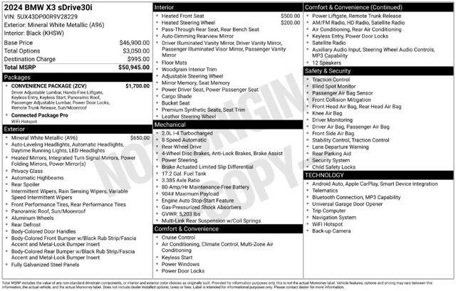 2024 BMW X3 - $28,734
