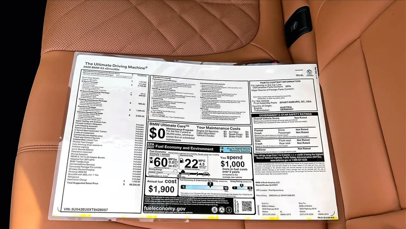 2026 BMW X5 xDrive50e