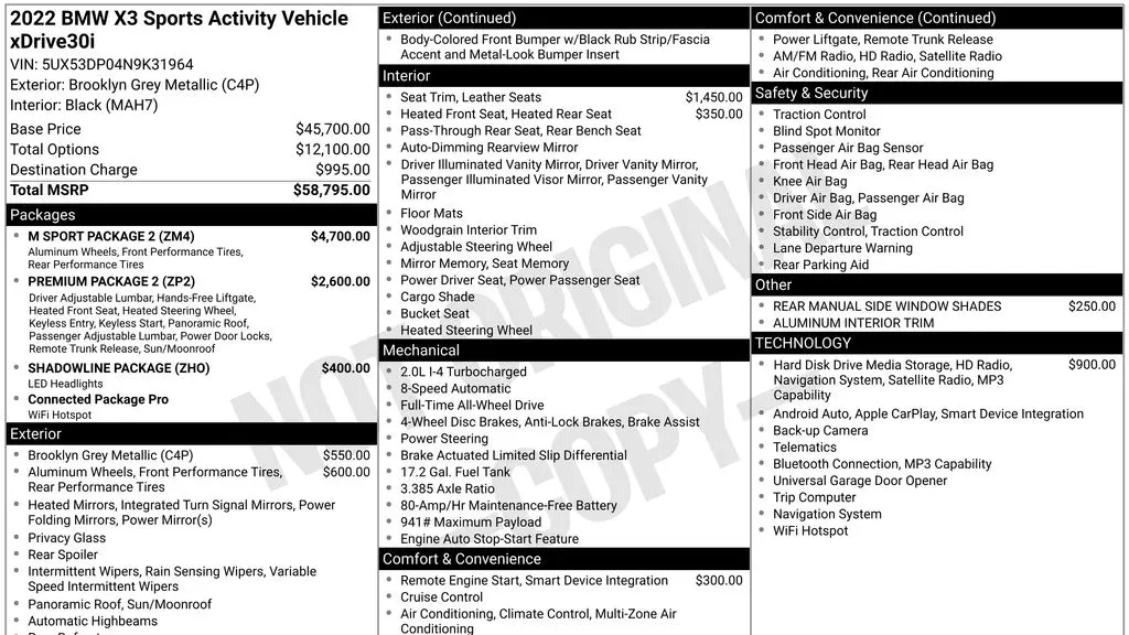 2022 BMW X3 xDrive30i