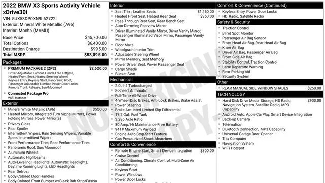 2022 BMW X3 xDrive30i