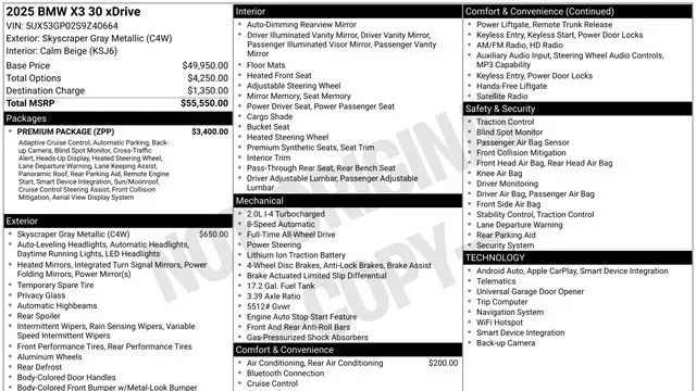 2025 BMW X3 30 xDrive