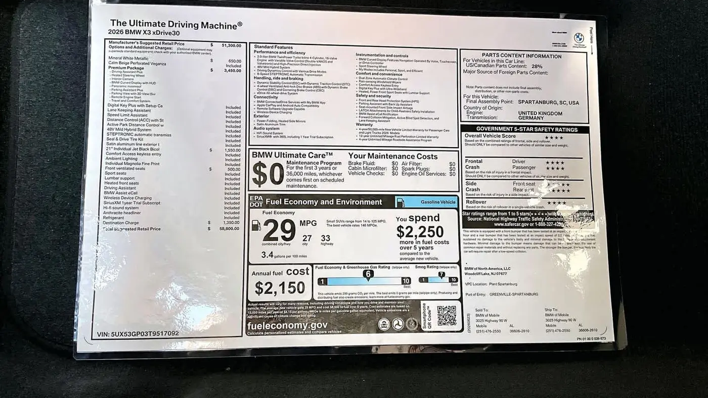 2026 BMW X3 30 xDrive