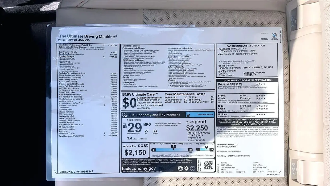 2026 BMW X3 30 xDrive