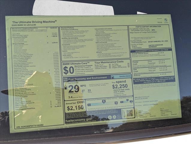 2026 BMW X3 - $59,412